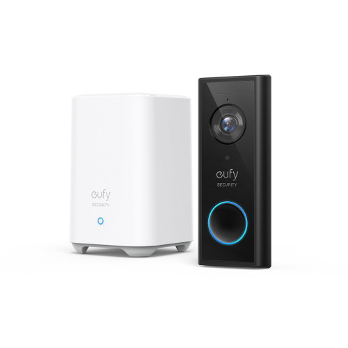 eufy Black Video Doorbell 2K (batteriebetrieben) + HomeBase 2