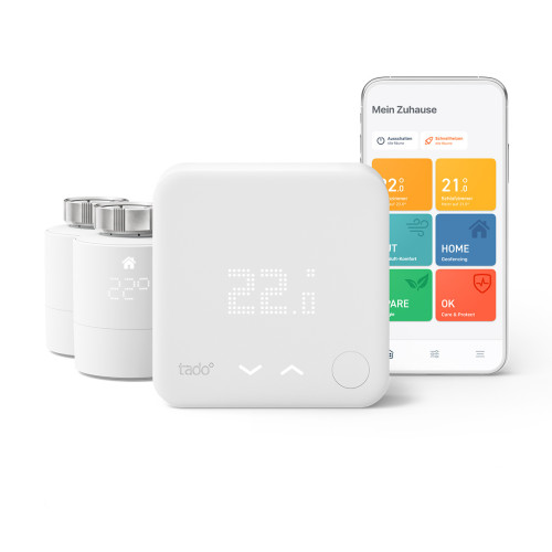 tado° Smartes Thermostat Starter Kit V3+ + 2 Heizkörper-Thermostate zur Einzelraumsteuerung