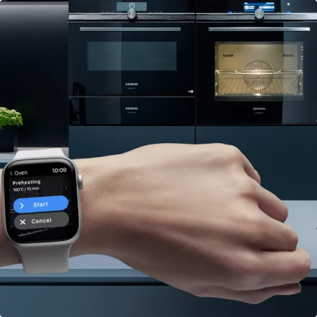 Siemens Ofen mit Smartwatch Home Connect
