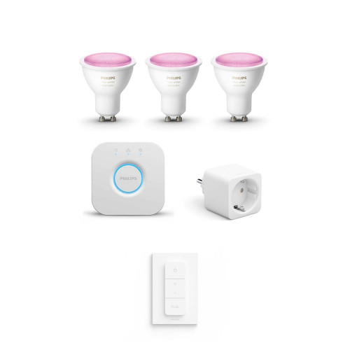 Philips Hue White And Color Ambiance GU10 Bluetooth Starter Kit + Smarte Steckdose