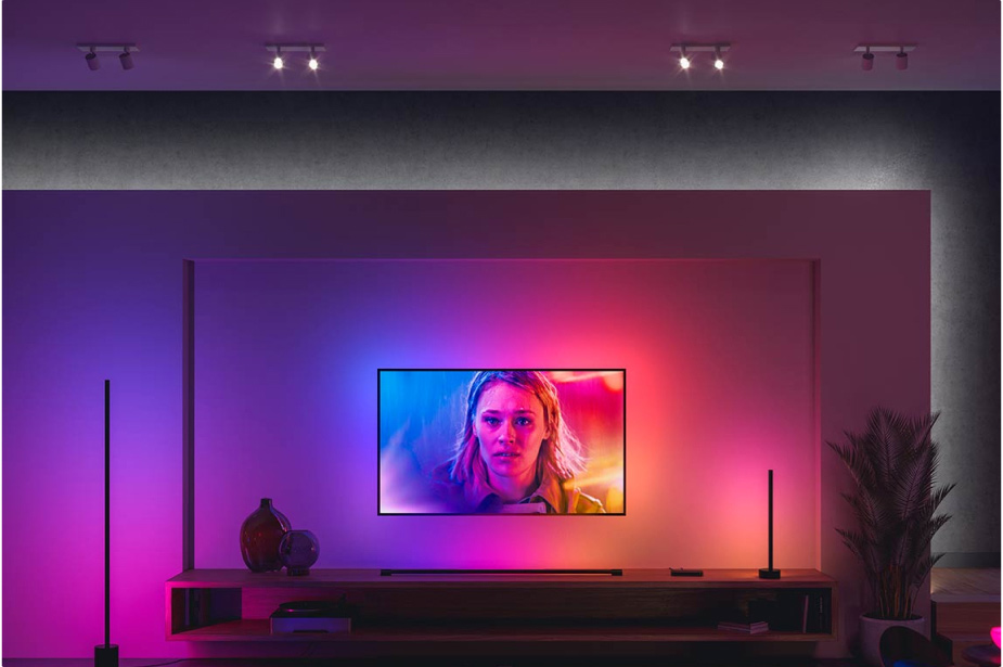 Philips Hue Innenbeleuchtung im Wohnzimmer
 