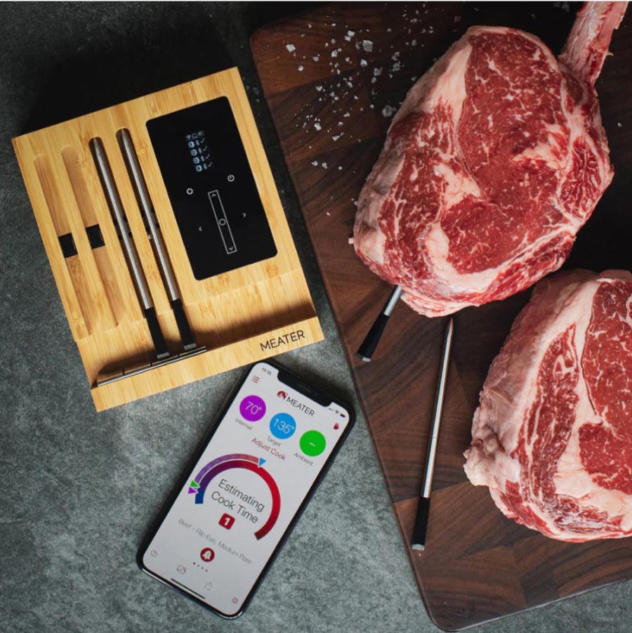 Fleischthermometer mit App zeigt voraussichtliche Garzeit
