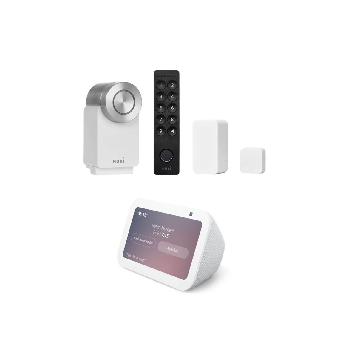 Nuki Smart Lock Pro (4. Gen) + Keypad 2.0 + Door Sensor + Amazon Echo Show 5 (3. Gen) – Deal, Schnäppchen, sparen