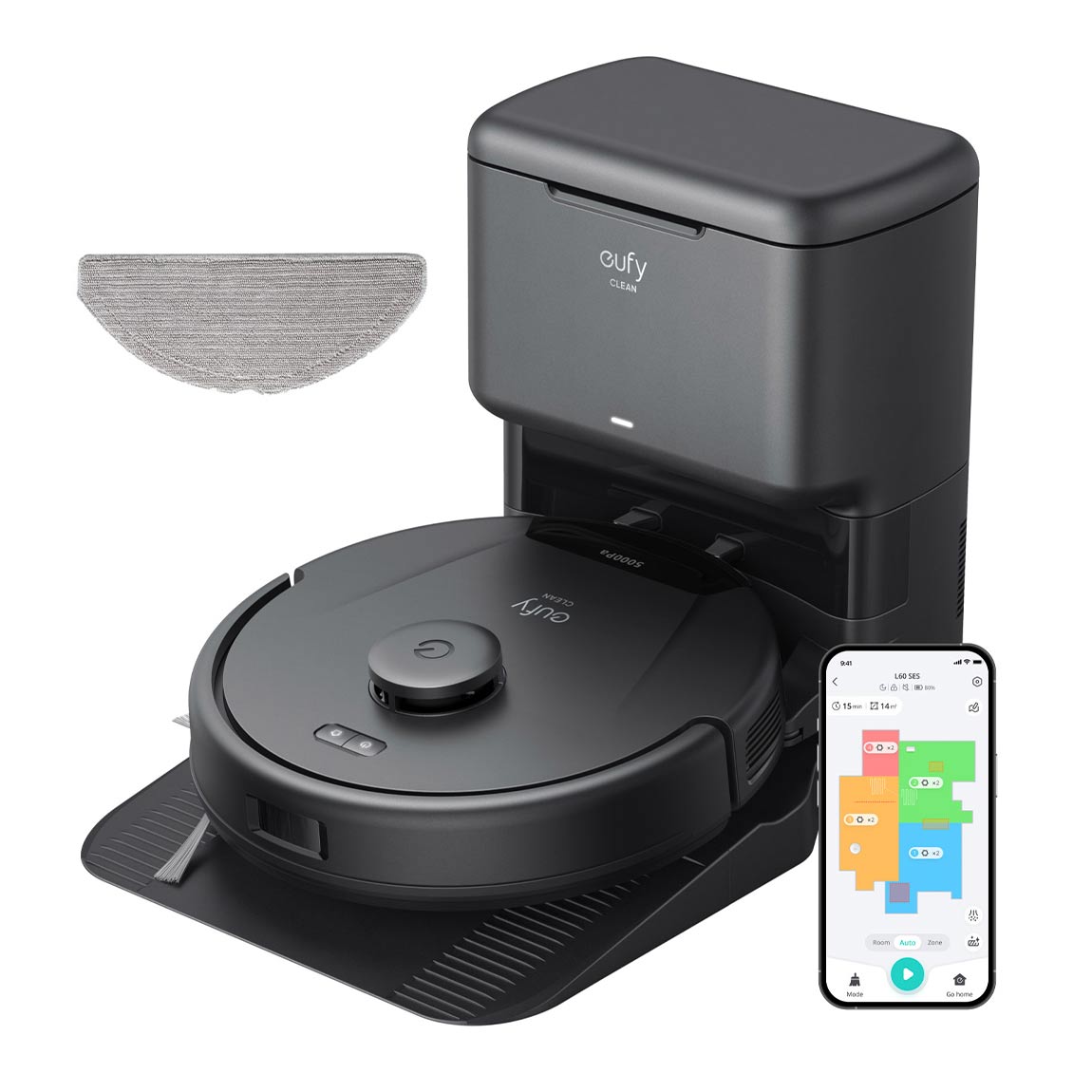 eufy L60 Hybrid SES - Smarter Saugroboter mit Station - Schwarz