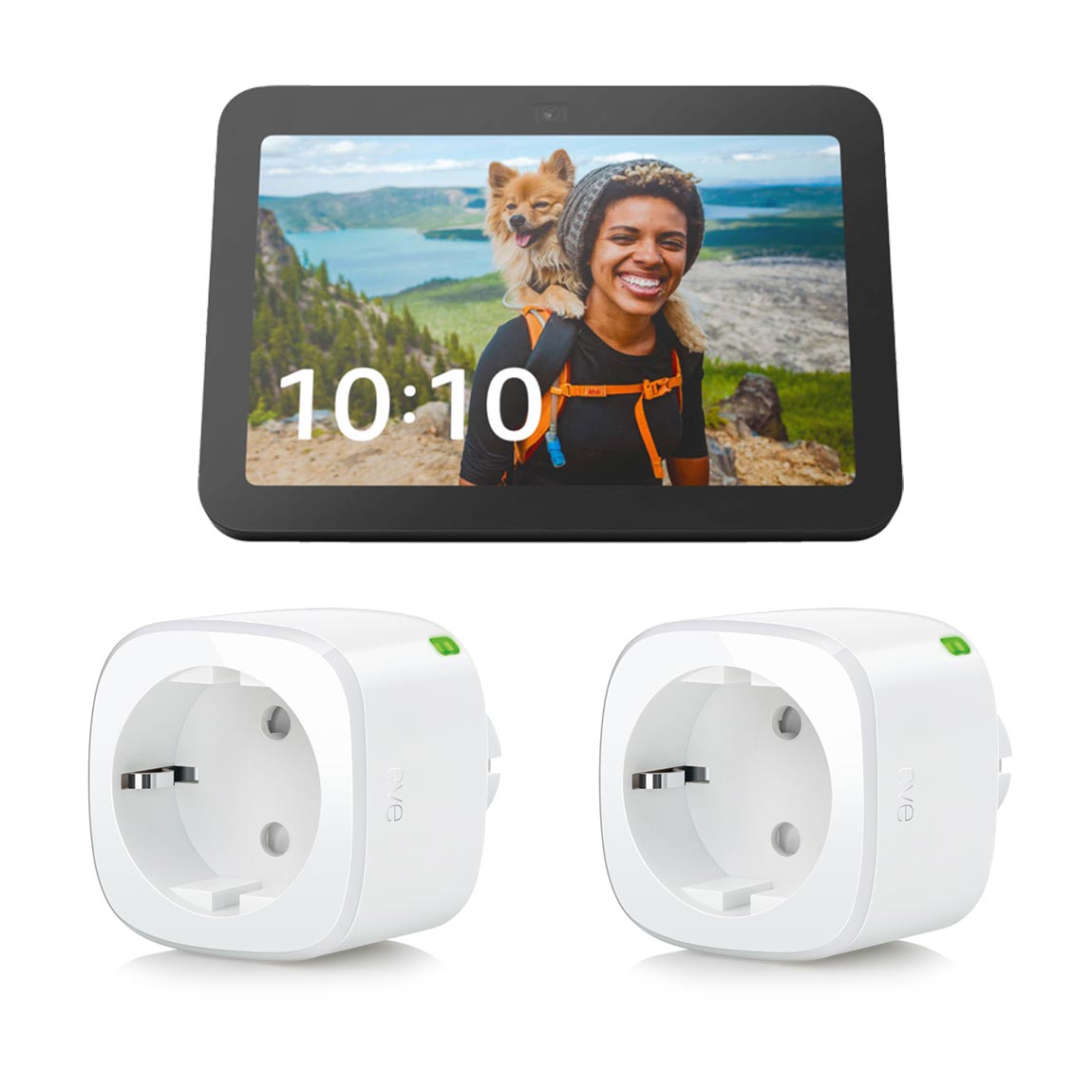 Amazon Echo Show 8 (3. Gen) + Eve Energy Matter 2er-Set