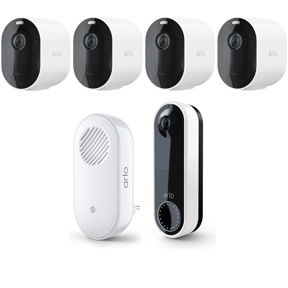 Arlo Pro 4 – Kabellose Überwachungskamera 4er-Set + Wire Free Video Doorbell + Chime V2 – Deal, Schnäppchen, sparen