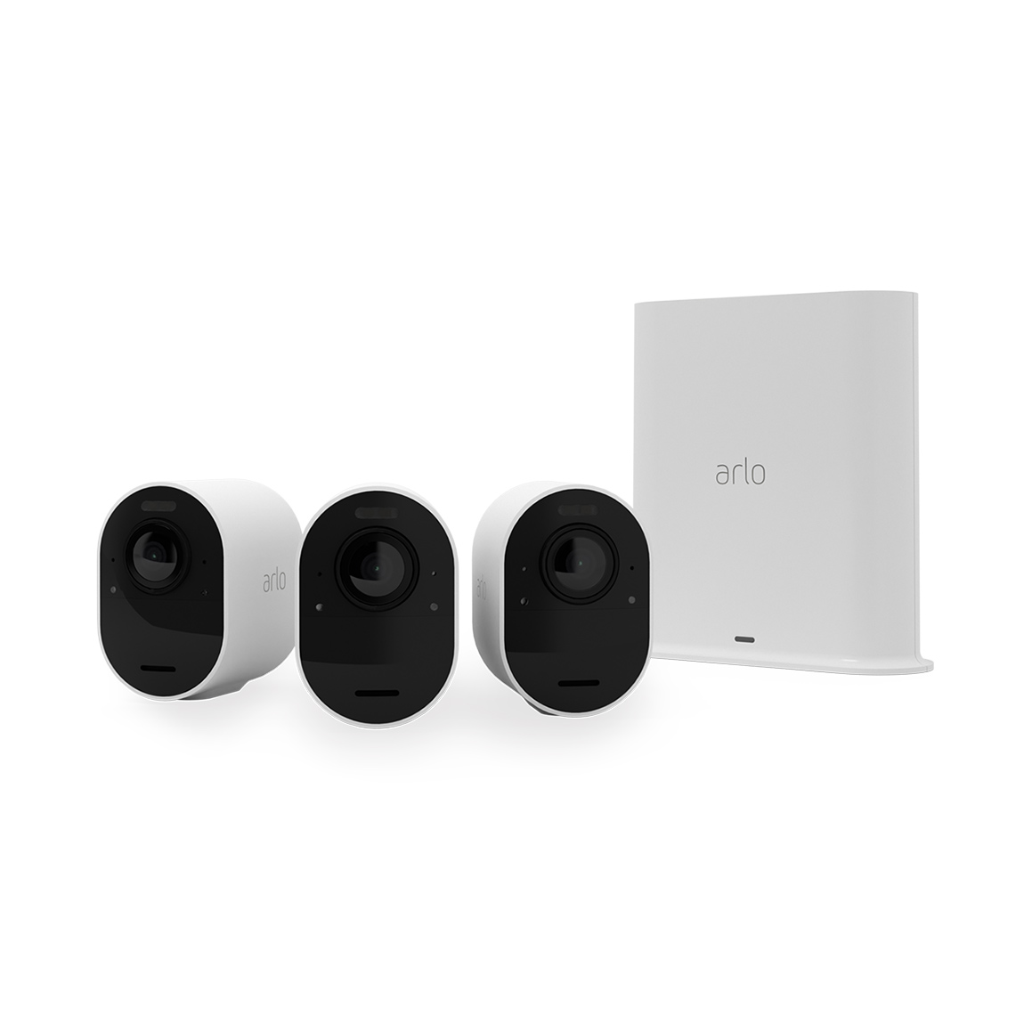 Arlo Ultra 2 VMS5340 - Kabelloses 4K-Überwachungssystem mit 3 Kameras - Weiß