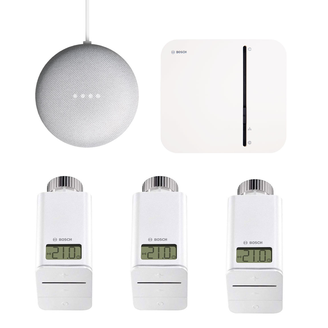 Bosch Smart Home - Starter Set Heizung + gratis Google Nest Mini + gratis Twinguard + Twist