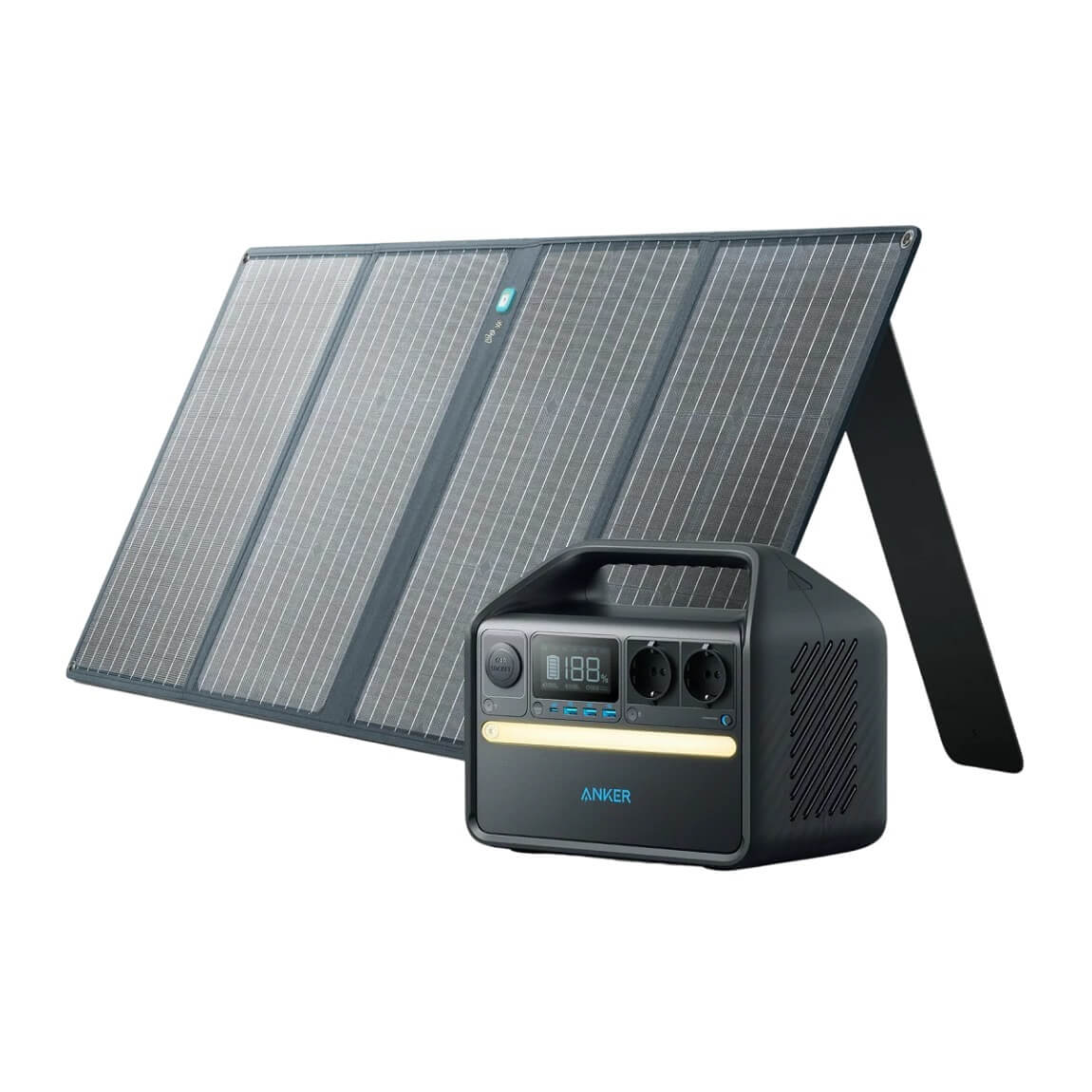 Anker 535 Solargenerator (Anker 535 PowerHouse - 512Wh | 500W mit 1× 100W Solarpanel) - Schwarz