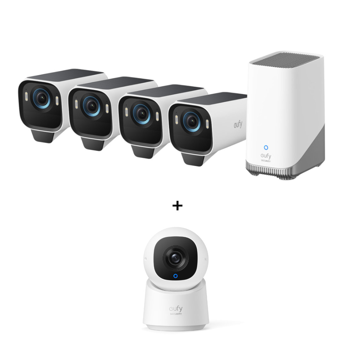 eufyCam S3 Pro Starter-Set 4+1 - 4er-Kameraset mit HomeBase 3 + gratis Indoor Cam C220