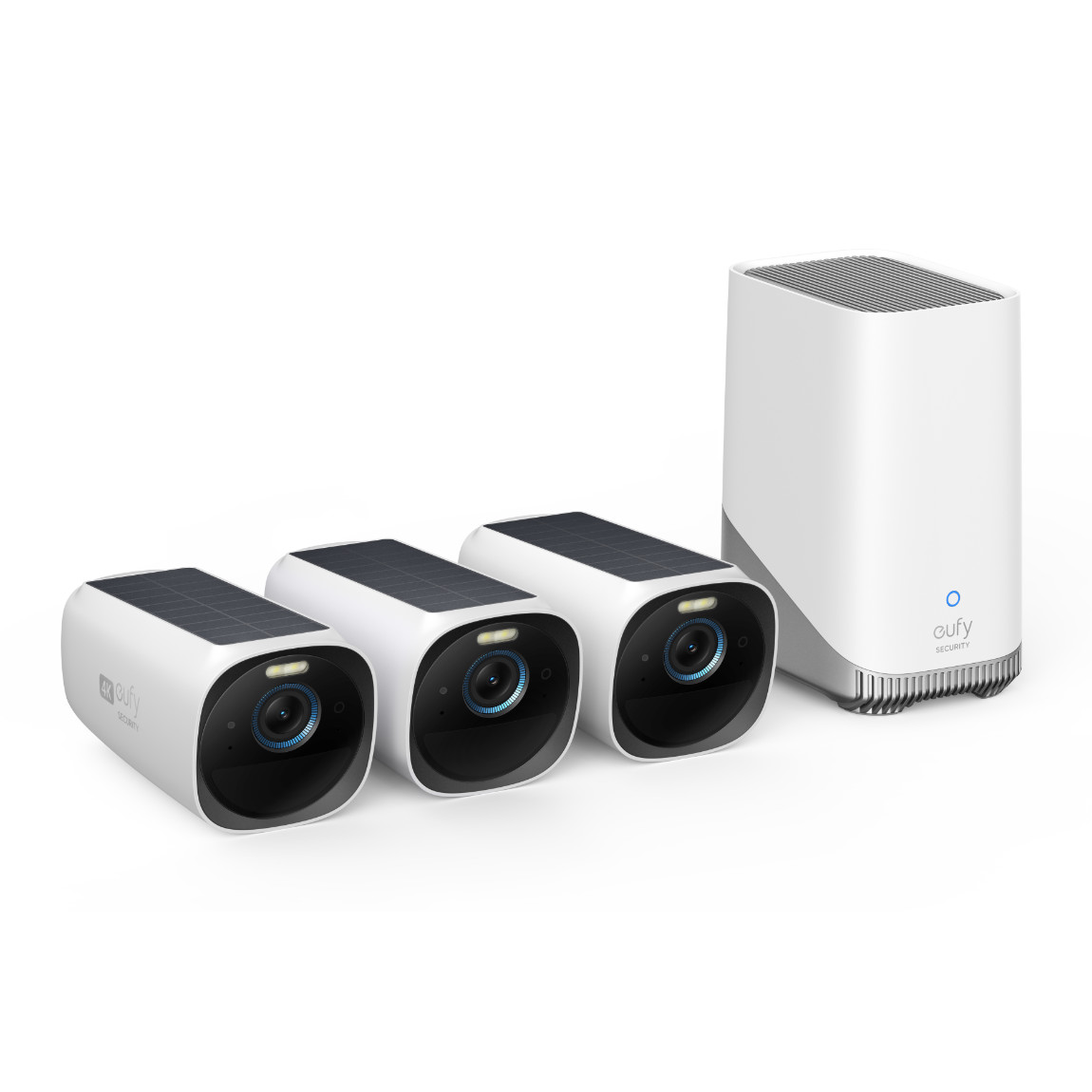 eufyCam 3 Starter Set 3+1 - 3er-Kameraset mit HomeBase 3 - Weiß