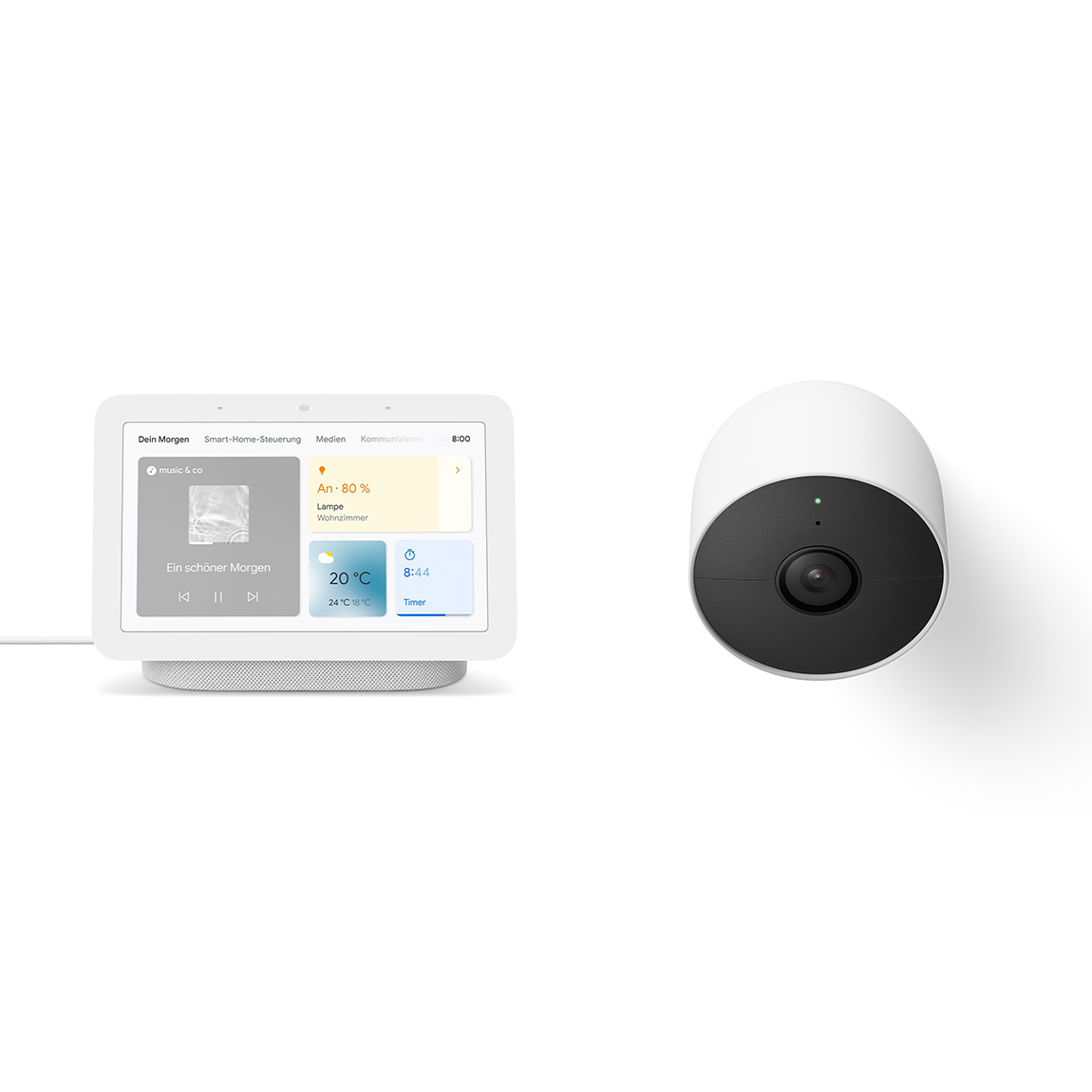 *Google Nest Cam (mit Akku) + Google Nest Hub (2. Generation)*