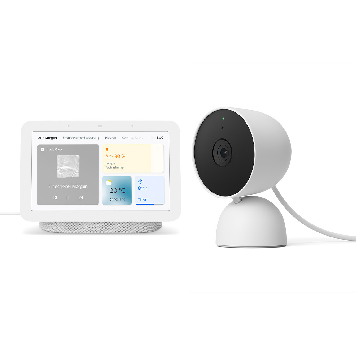 Google Nest Cam (Indoor mit Kabel) + Google Nest Hub (2. Generation) – Deal, Schnäppchen, sparen