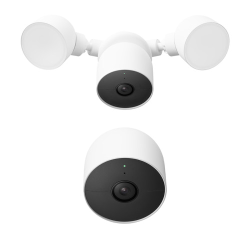 Google Nest Cam mit Flutlicht (Outdoor mit Kabel) + Google Nest Cam (mit Akku) 