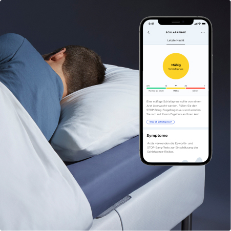 Withings Sleep Analyzer unter der Matratze mit App-Übersicht