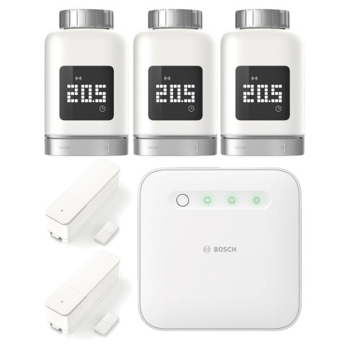 Bosch Smart Home - Starter Set Heizung II mit 3 Thermostaten & 2 Tür-/Fensterkontakt II