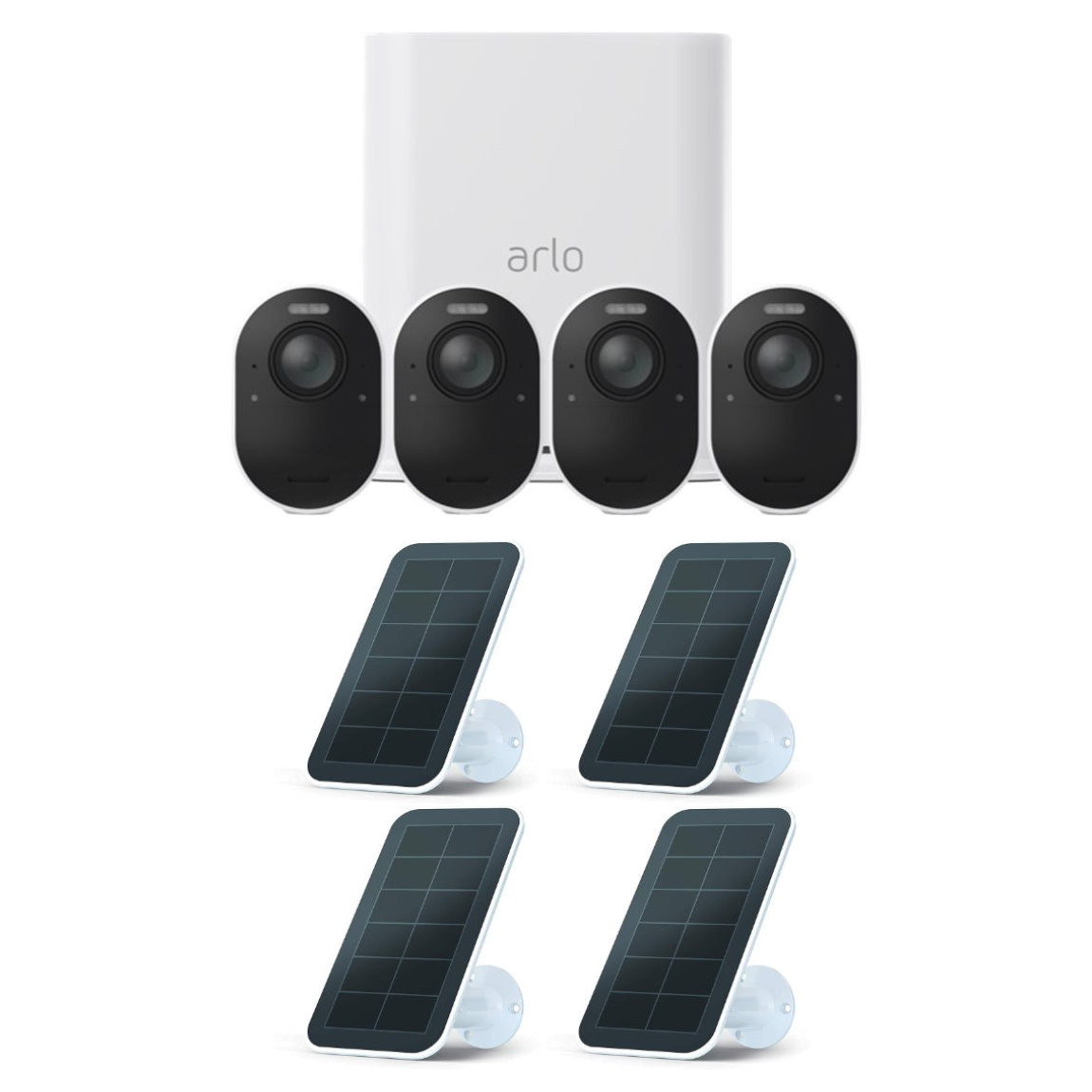 Arlo Ultra 2 VMS5440 4K-Überwachungssystem mit 4 Kameras + gratis Solar Panel 4er-Set